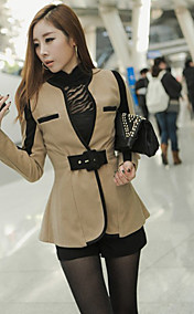 Belted contraste Blazer de couleur des femmes