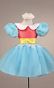 balle robe courte douille de souffle de tulle et satin robe fille fleur