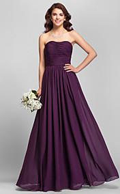 demoiselle d'honneur robe-parole longueur Gaine en mousseline de soie robe colonne bustier