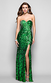 Gaine / colonne de sol longueur robe de soirée pailletée chérie