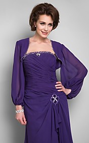 Manches longues en mousseline de soie avec des perles Soirée / Mariage Wrap / Jacket (plus de couleurs)