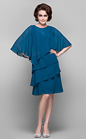 gaine / colonne scoop genou longueur mousseline Mère de la robe de mariée (551 489)