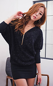 Zipper Collar Cap manches de la fusée des femmes et robes Mini Fit