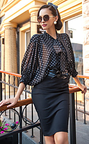 TS Batwing manches Bow Tie Blouse
