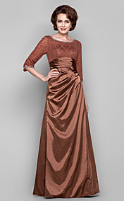 gaine / colonne bateau-parole longueur robe de soirée en dentelle charmeuse