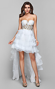 Robe de soirée en mousseline bretelles asymétriques A-line/Princess