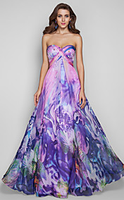A-line/Princess-parole longueur Imprimer Robe de soirée grâce chérie