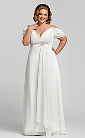 plus de gaine de taille / colonne bretelles en mousseline de soie soir / robe de bal