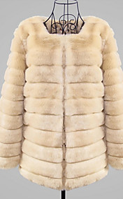 Belle manches longues col en fausse fourrure Party / manteau occasionnel