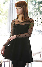 Ruffle épissure mini robe de plis de maille des femmes