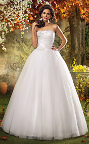 une ligne Princesse bretelles balayage / pinceau train robe de mariée en tulle