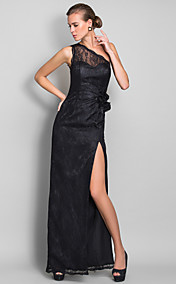 gaine / colonne d'un étage longueur dentelle robe de demoiselle d'épaule (710812)