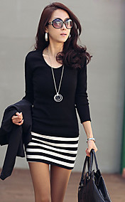 Stripes Mini robe de épissure des femmes