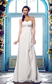 A-ligne sweetheart balayage / pinceau train robe de mariée en mousseline de soie (635885)