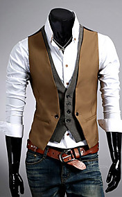 Men'S Slim Faux Two Piece Vest 