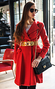 TS Tweed Manteau long avec ceinture