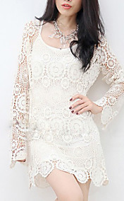 Dentelle de crochet des femmes long T-shirt