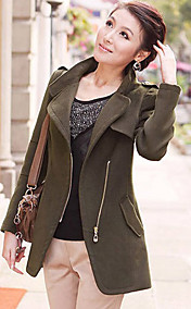 Zipper Asym manteau de Hem féminin (col de fourrure ne pas inclure)