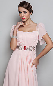 gaine / colonne carrée parole longueur robe de soirée en mousseline de soie (682 695)