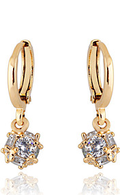 Placage à l'or de KU NIU femmes Zircon de 20mm de boucle d'oreille Er0189