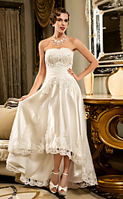 bustier robe fourreau / colonne festonné-bord asymétrique mariée en tulle (635871)