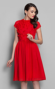 bijou une ligne robe de cocktail en mousseline de soie à court / mini (663701)
