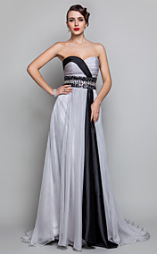 A-ligne sweetheart parole longueur robe de soirée en mousseline de soie (699 383)