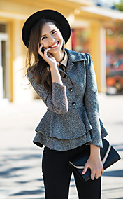 TS VINTAGE Peplum Tweed Manteau court