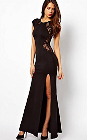 Sexy dentelle épissage Cuissardes de Split Maxi robe des femmes
