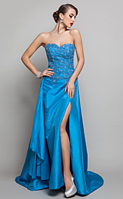 A-ligne sweetheart balayage / pinceau train taffetas robe de soirée (663690)