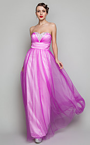 gaine / colonne sweetheart parole longueur tulle robe de soirée (699410)