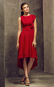 gaine / colonne scoop asymétrique robe de demoiselle d'honneur (710 819)