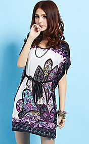 Robes de femmes d'été imprimé floral Batwing Plage