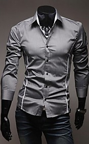 Men'S Individual Edge Slim Casual Long Sleeve Shirt