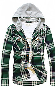 Hoodie modèle de la Corée plaids occasionnels shirt des hommes
