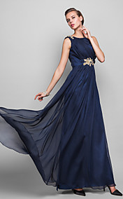 gaine / colonne scoop-parole longueur robe de soirée en mousseline de soie (742536)