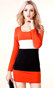 Western Style mi Longueur de Seedgobon femmes à manches longues Robe moulante