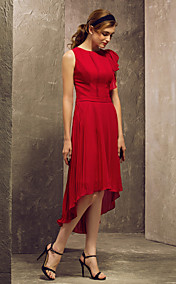 gaine / colonne scoop asymétrique robe de demoiselle d'honneur (710 819)