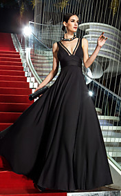 robe jersey soirée-parole longueur une ligne de v-cou (759997)