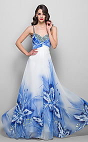 le train Ligne-A/Princesse bretelles balayage / pinceau impression soir / robe de bal