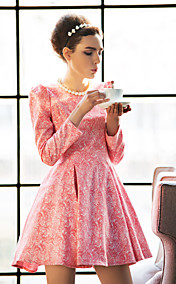 TS manches bouffantes Jacquard Robe trapèze