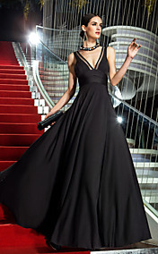 Robe du Soir en Jersey, Coupe Princesse et Décolleté en V