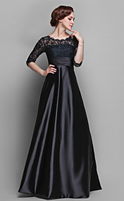 gaine / colonne bijou parole longueur satin stretch et dentelle mère de la robe de mariée (682 760)