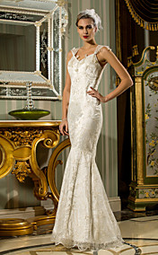 Trompette / sirène Queen Anne-parole longueur Robe de mariée