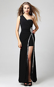 Gaine / colonne une épaule-parole longueur robe de soirée Jersey