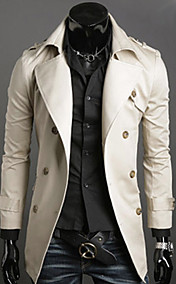Manteau style coréen Slim Fit Double seins Trench Homme