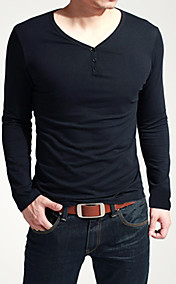 Slim Fit Deux Bouton manches longues T-shirt des hommes