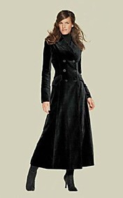 Le costume des femmes de manteau de revers croisé Slim long