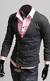 Casual Slim Fit Homme Double seins laine élégante de V Neck Cardigan