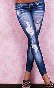 Jeans Pantalons Sexy Legging des femmes destoryed Rechercher Bleu